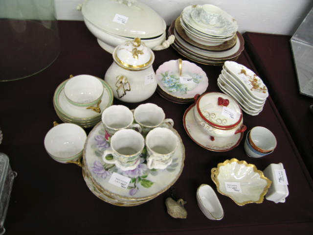 Appraisal: Large Estate Porcelain Lot plates bone dishes nappy sugar bowl