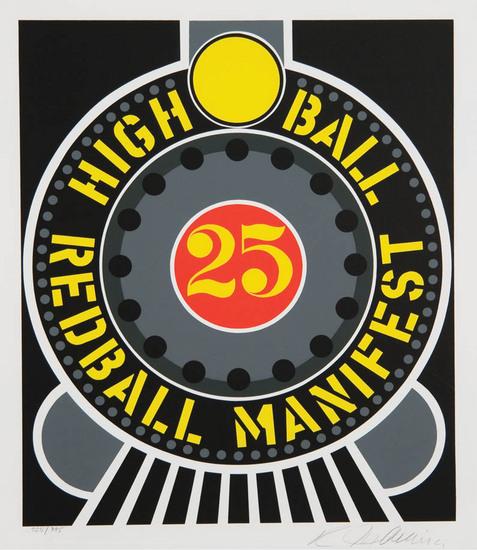 Appraisal: Robert Indiana b highball on the redball manifest screenprint printed