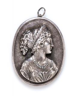 Appraisal: A Pure Silver Cameo Pendant Henryk Winograd dwts A Pure