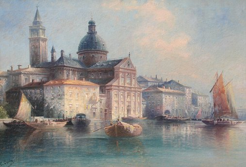 Appraisal: KAUFFMANN Karl Austrian - Venetian Canal Scene OIL C B