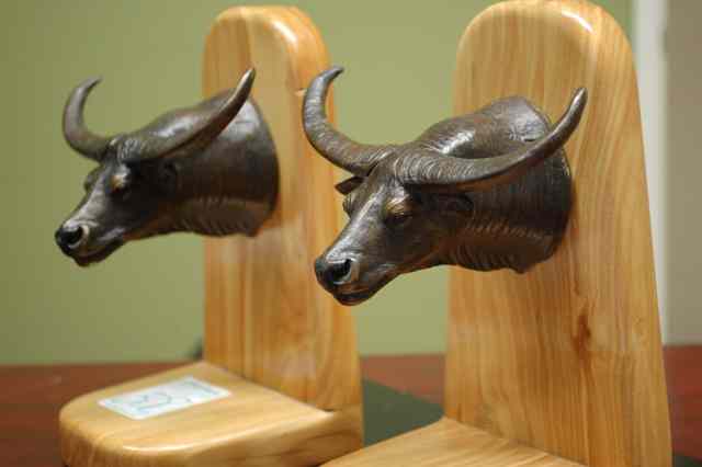 Appraisal: PAIR RIP CASWELL ORIGINAL BRONZE BOOKENDS Oregon born -active Rip