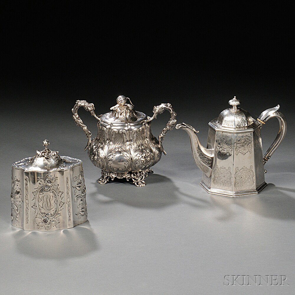 Appraisal: Three Pieces of American Coin Silver Tea Ware New York