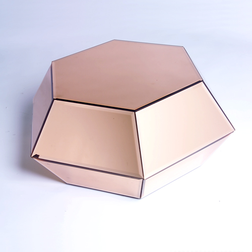 Appraisal: MODERN Hexagonal coffee table of faceted form entirely covered in