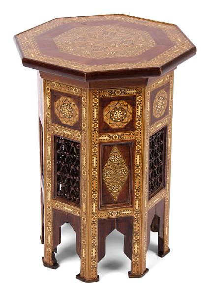 Appraisal: A pair of Moorish style octagonal tables height in diameter