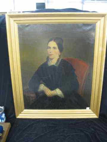 Appraisal: Erastus Salisbury Field Oil Portrait of a Lady well isted