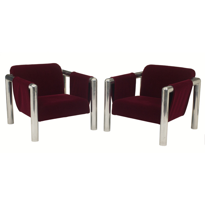 Appraisal: John Mascheroni lounge chairs pair model by The Vecta Group