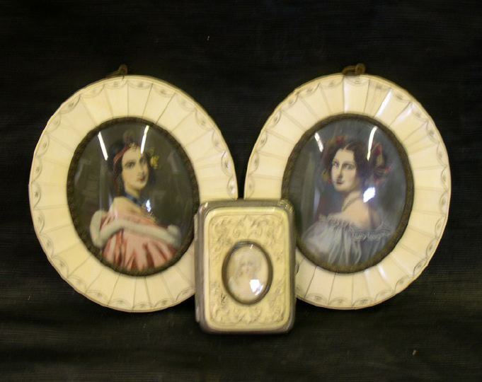 Appraisal: Group of Three Portrait Miniatures consisting of an oblong portrait