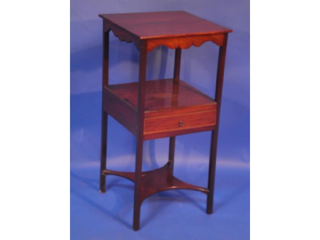 Appraisal: A George III mahogany washstand now with later square top