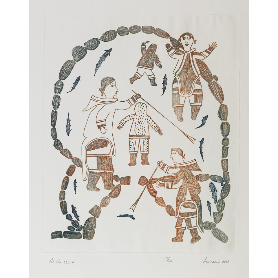 Appraisal: JAMASIE TEEVEE - E - Cape Dorset AT THE WEIR