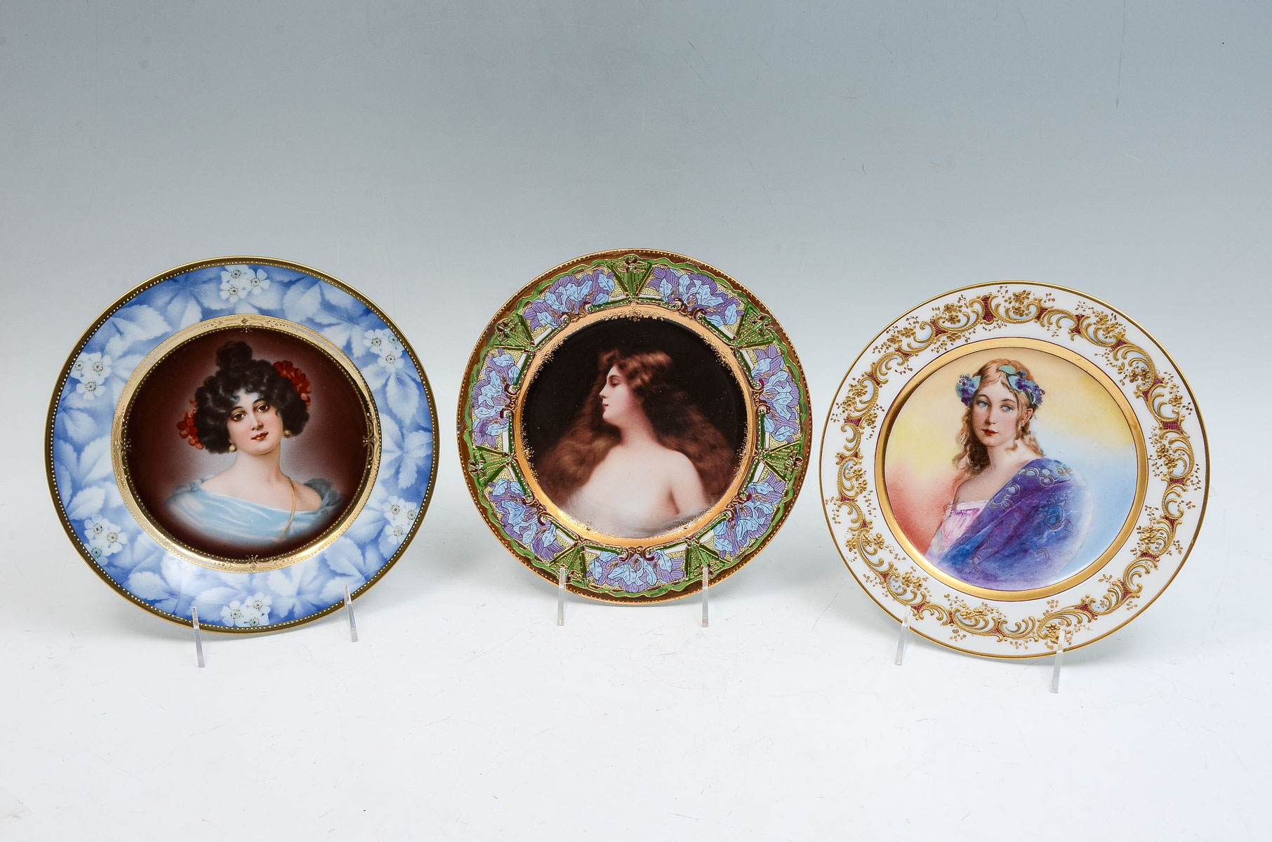 Appraisal: PC FEMALE BUST PORTRAIT PLATES Comprising - Limoges France plate