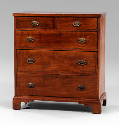 Appraisal: Piedmont North Carolina Federal chest walnut with yellow pine secondary