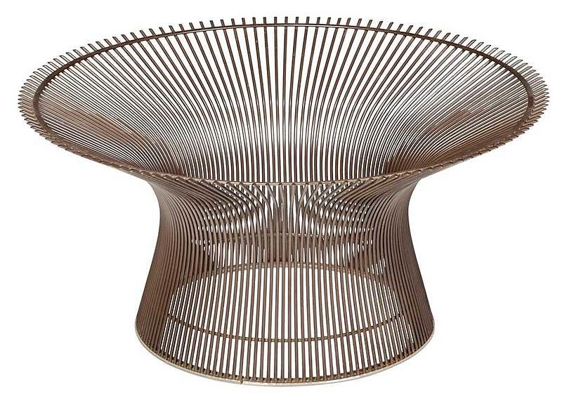 Appraisal: Warren Platner Knoll Steel Coffee Table th century bronze colored