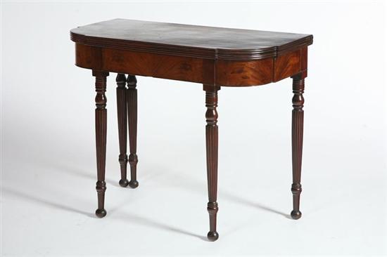 Appraisal: FEDERAL CARD TABLE American early th century mahogany Shaped top