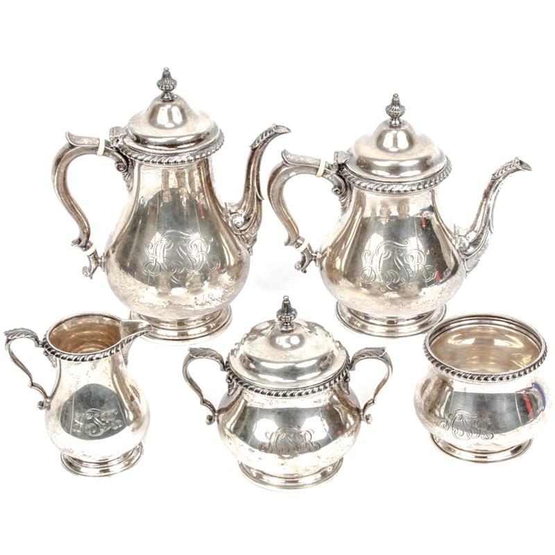 Appraisal: Gorham sterling silver five piece tea service ozt includes coffee