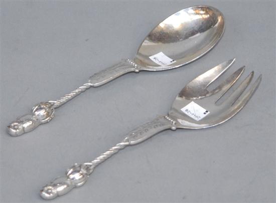 Appraisal: PAIR GEORG JENSEN STERLING SILVER SERVERS Marks on the backs