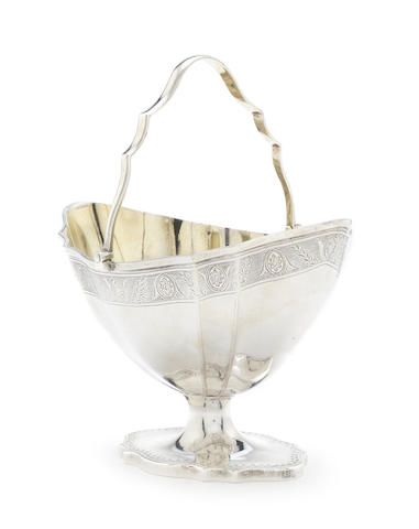 Appraisal: A George III silver swing-handle basket by Hester Bateman London