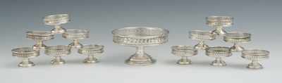 Appraisal: A Set of Small Silver Dishes and Larger Matched Dish