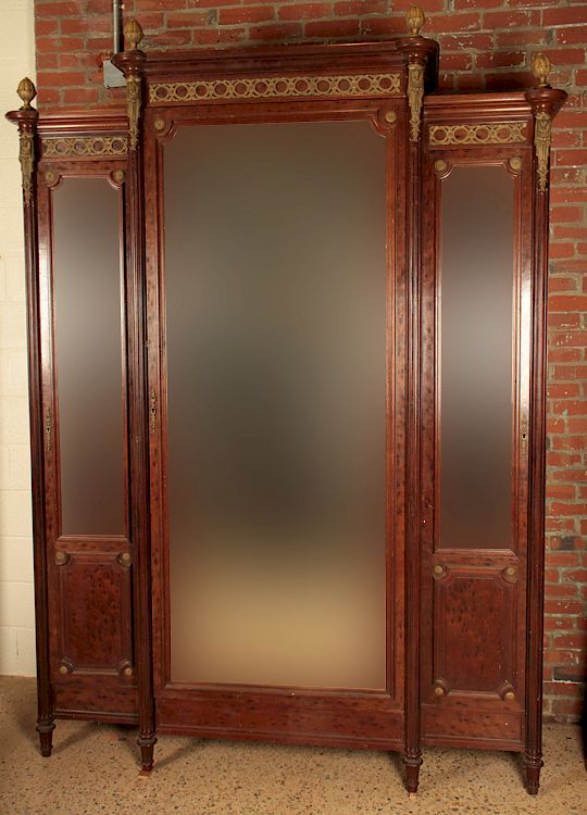 Appraisal: NAPOLEON III BRONZE MOUNTED MAHOGANY ARMOIRE A Napoleon III bronze