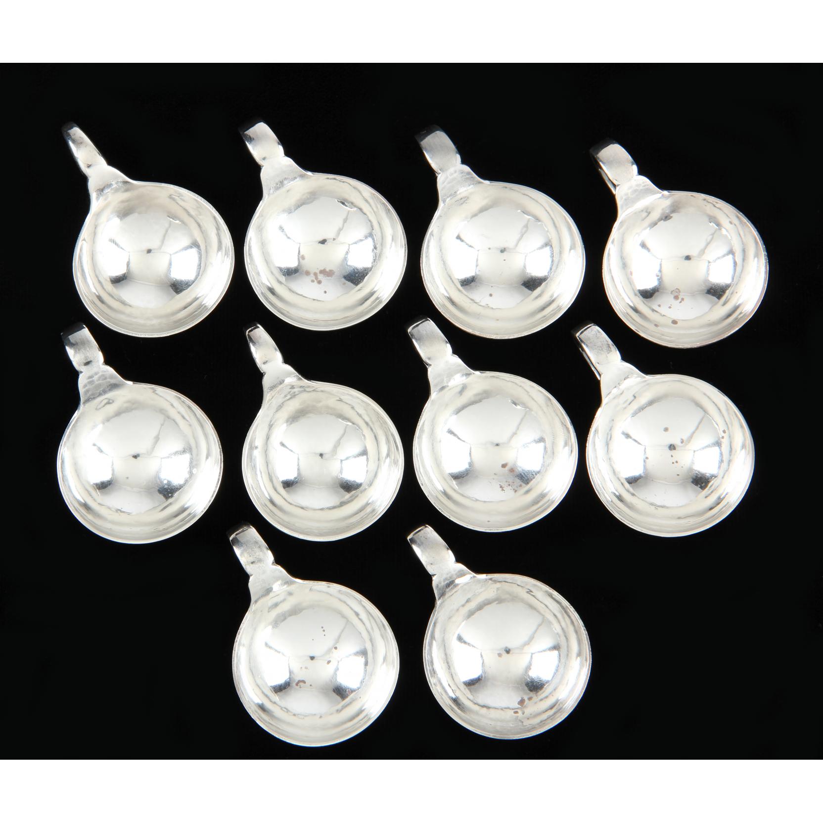 Appraisal: Set of Ten Georg Jensen Silver Salt Cellars design by