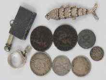 Appraisal: A mixed lot of silver and white metal tests silver