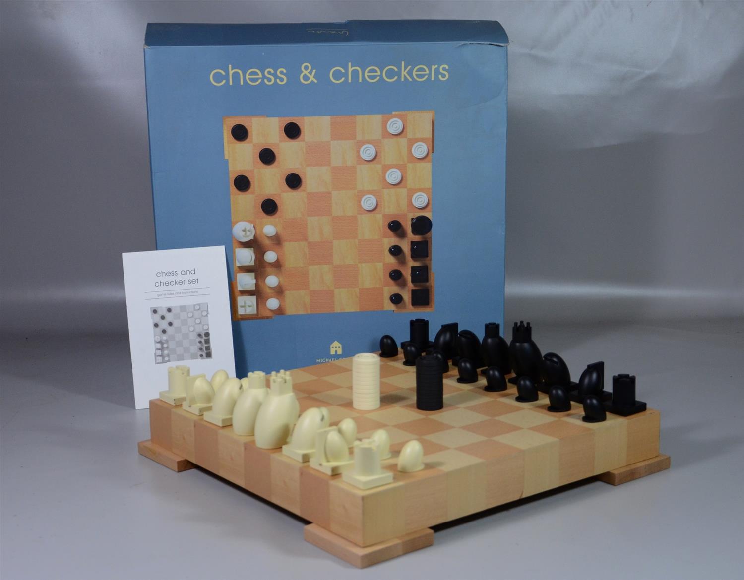 Appraisal: Michael Graves Design Chess Checker Set with Original Box Instructions