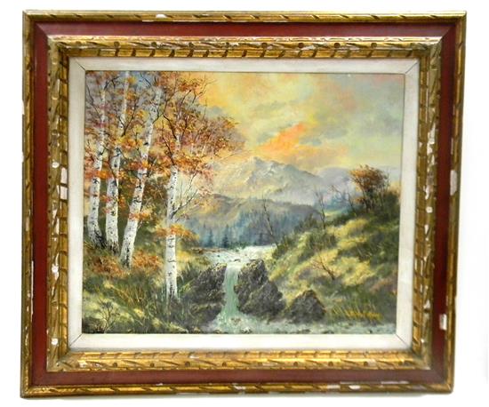 Appraisal: L Pierre Bottemer th C oil on artist board autumnal