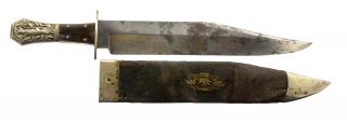 Appraisal: Alligator-Pommel Bowie Knife by Barns Circa - Coffin Hilted Bowie