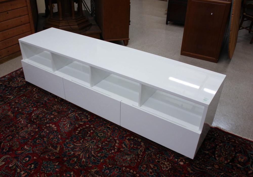 Appraisal: LARGE 'CHILL' WHITE MEDIA CONSOLE Eric Pfeiffer design for Crate