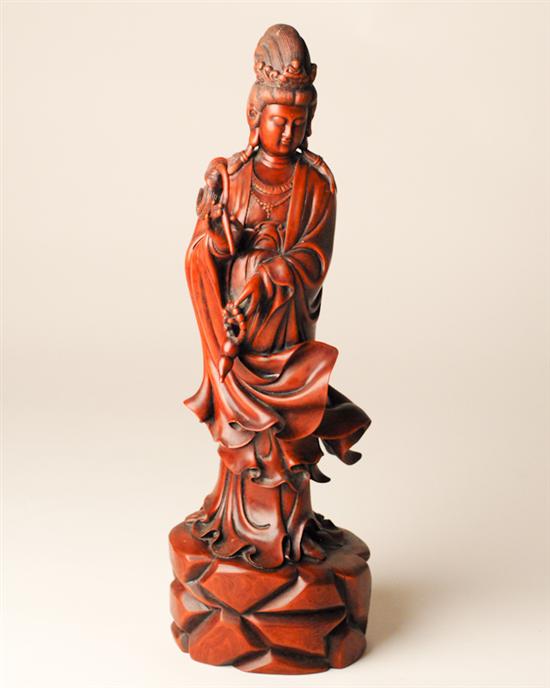 Appraisal: Early th C Chinese Quan Yin hardwood possibly boxwood H