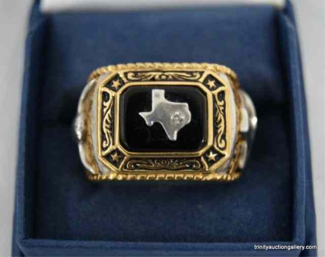 Appraisal: Sterling Silver Gold Texas Pride Men's RingThis is for a