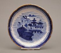 Appraisal: Biscuit Plate English circa - Blue and white porcelain dish