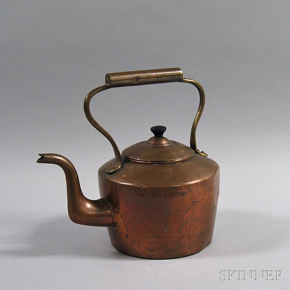 Appraisal: Copper Teakettle probably England th century with a gooseneck spout