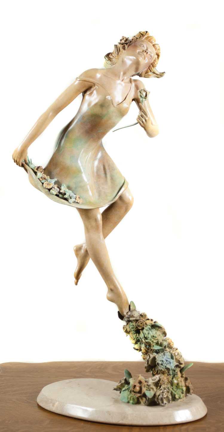 Appraisal: JERRY JOSLIN AMERICAN - BRONZE SCULPTURE Flora limited edition artist