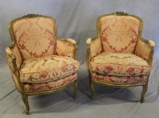 Appraisal: Pair of French Style Arm Chairs Fine quality and good