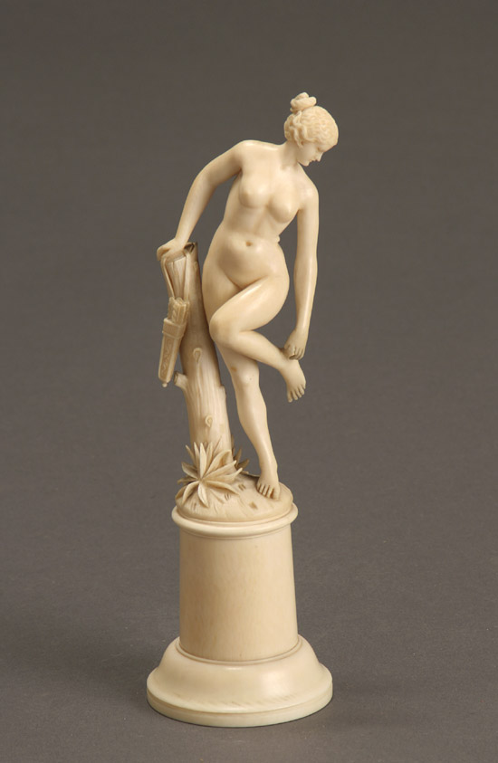 Appraisal: Continental Ivory Allegorical Figure of Diana The Huntress Circa The