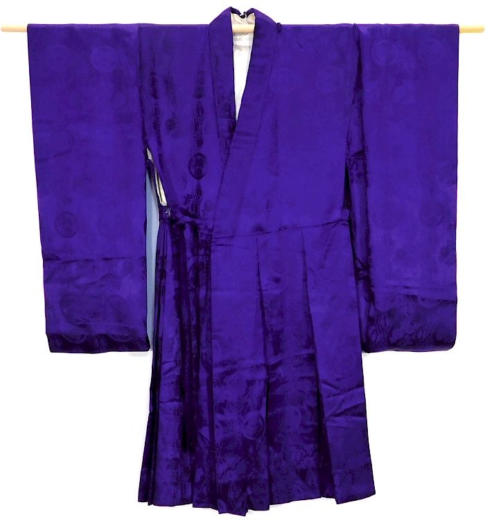 Appraisal: C Meiji Period Deep Purple Priest Robe Kimono Japan Circa