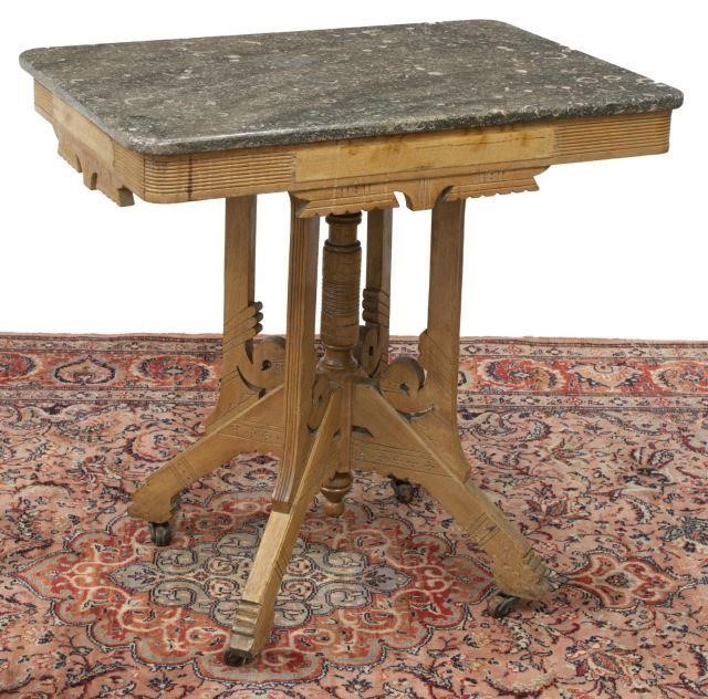 Appraisal: American Victorian parlor table late th c rectangular marble top