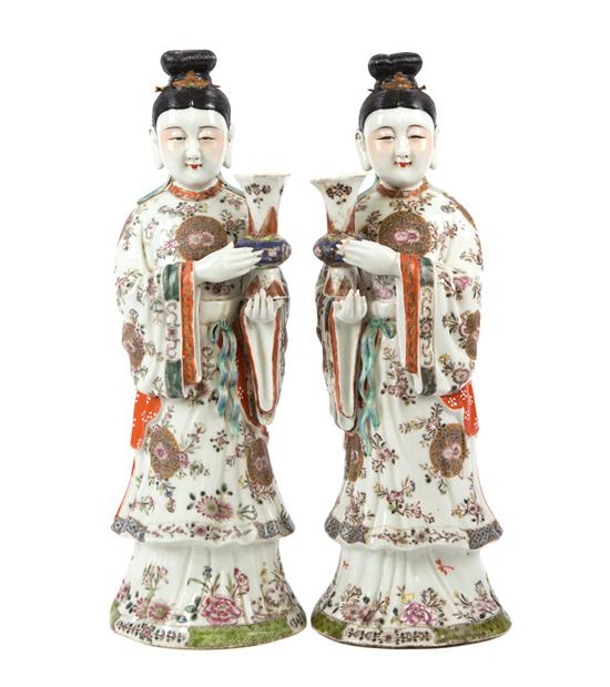 Appraisal: Sale Lot A Pair of Chinese Porcelain Figures th century