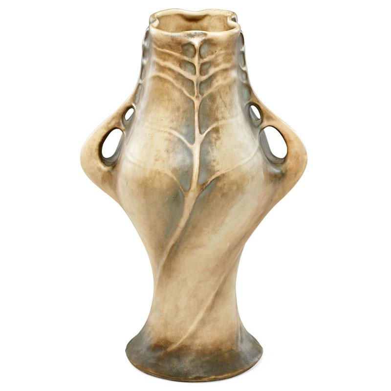 Appraisal: RIESSNER STELLMACHER KESSEL Tall Amphora vase Condition Report Excellent condition