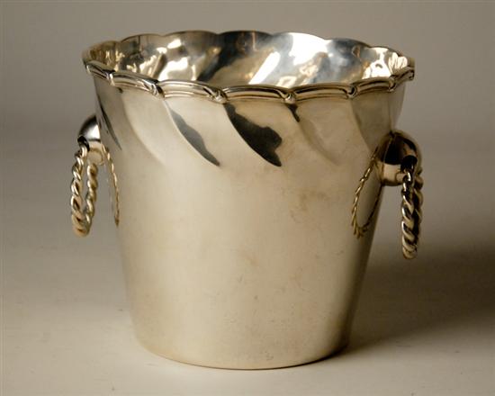 Appraisal: A Mexican Sterling Ice Bucket with a gadrooned top to