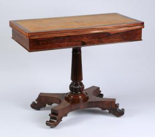 Appraisal: William IV rosewood games table ca William IV rosewood games