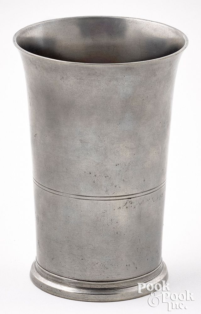 Appraisal: Hartford Connecticut pewter beaker ca Hartford Connecticut pewter beaker ca