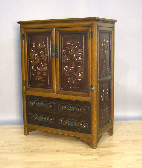 Appraisal: Chinese press cupboard h w