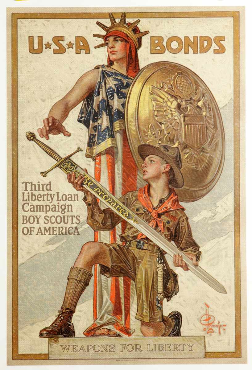 Appraisal: WWI Posters ''USA Bonds Weapons for Liberty'' ''Over the Top