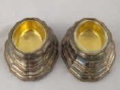 Appraisal: A pair of French standard cast silver salts with gilt