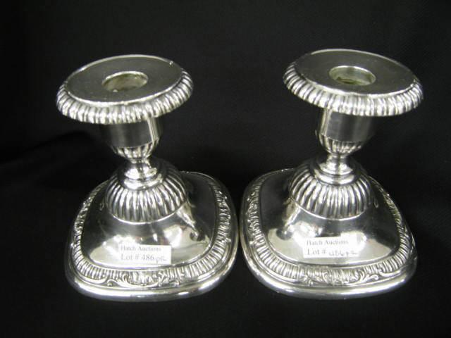 Appraisal: Pair of Reed Barton Silverplate Candleholders excellent