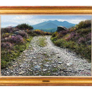 Appraisal: Peter Ellenshaw British - Path Through the Moors oil on