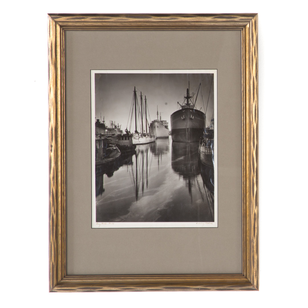 Appraisal: A Aubrey Bodine Long Dock Baltimore photo American - Gelatin