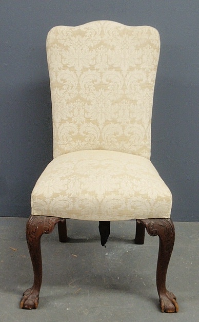 Appraisal: - Anglo Irish Chippendale carved mahogany side chair h x