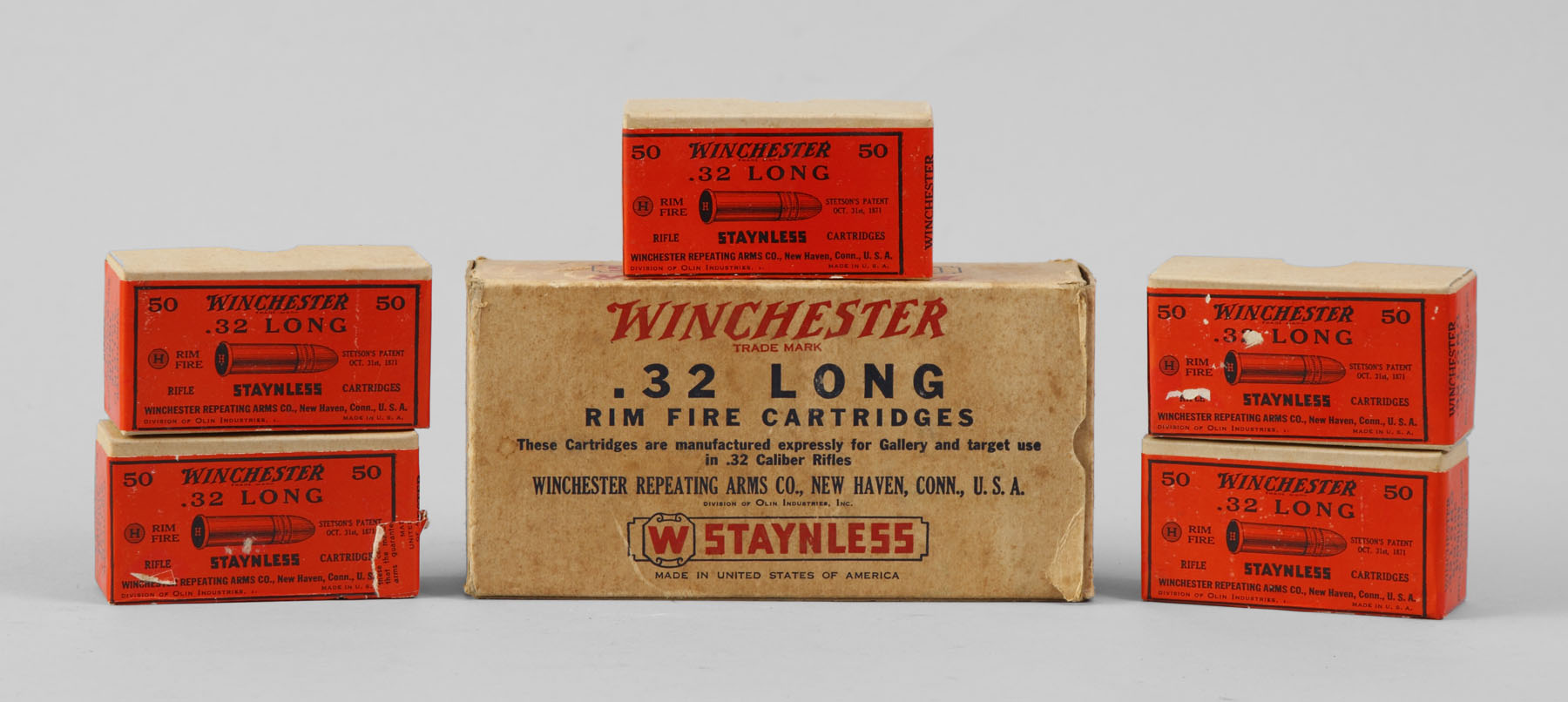 Appraisal: 's Winchester Lightning Logo Ammunition unopened full boxes in original